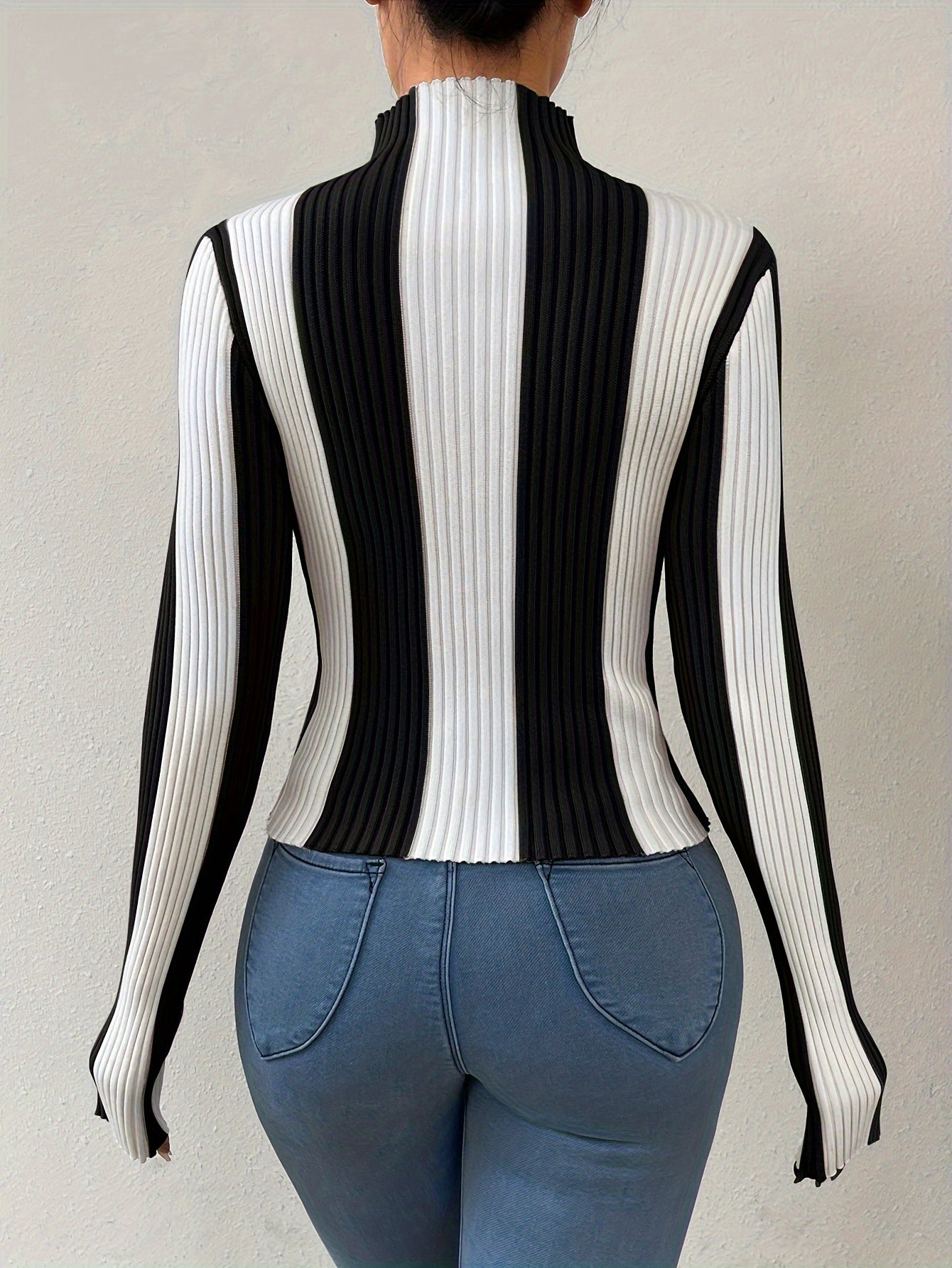 Woman | Stripe Color Block Sweater