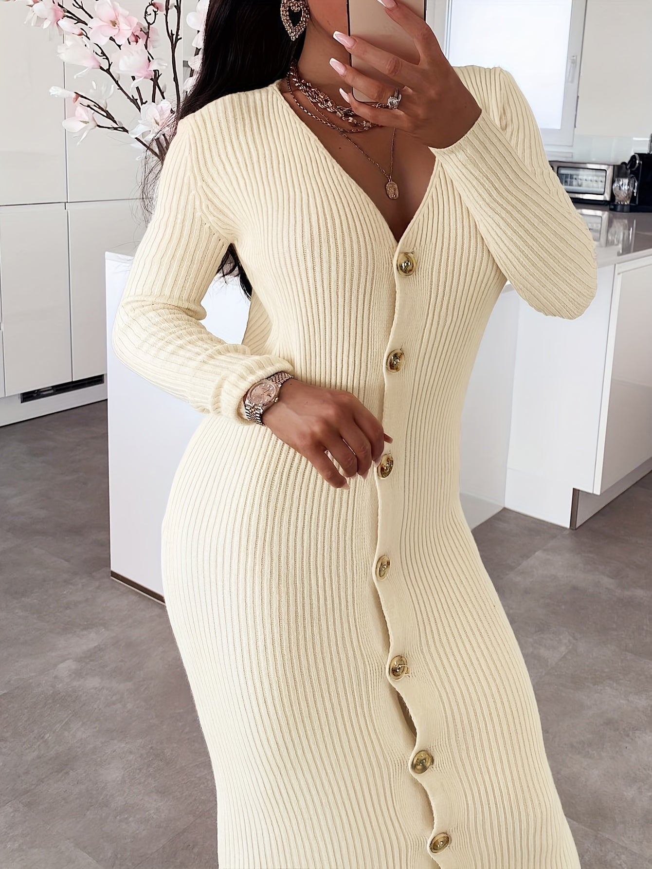 Mia | Front Buttoned Bodycon Dress