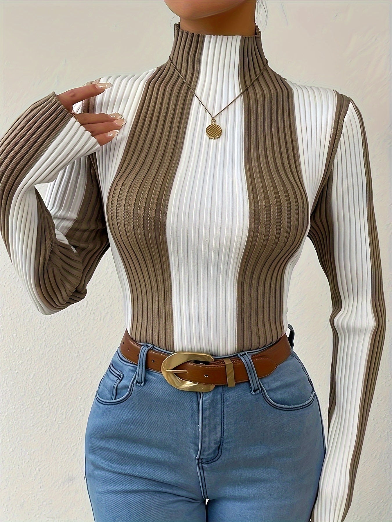 Woman | Stripe Color Block Sweater