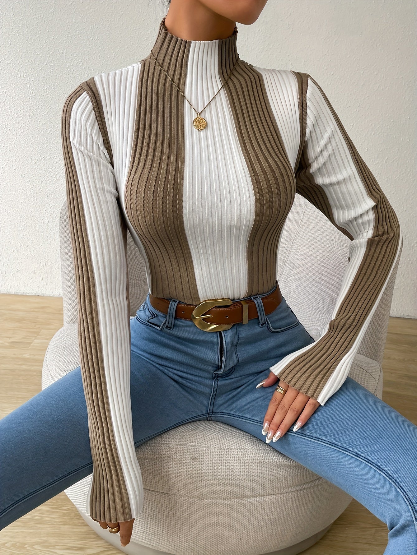 Woman | Stripe Color Block Sweater