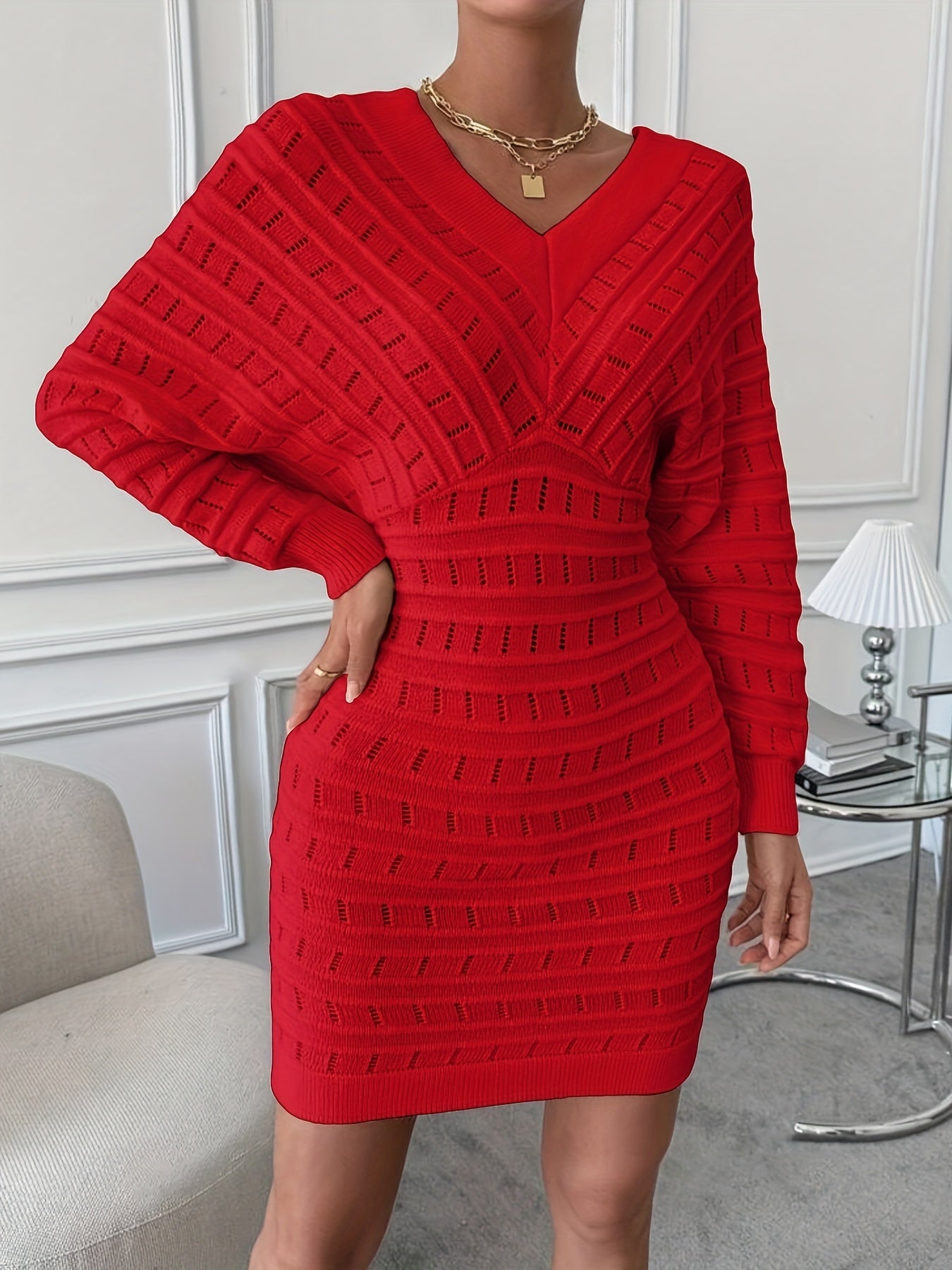 Giselle | Knit Batwing Sleeve Dress