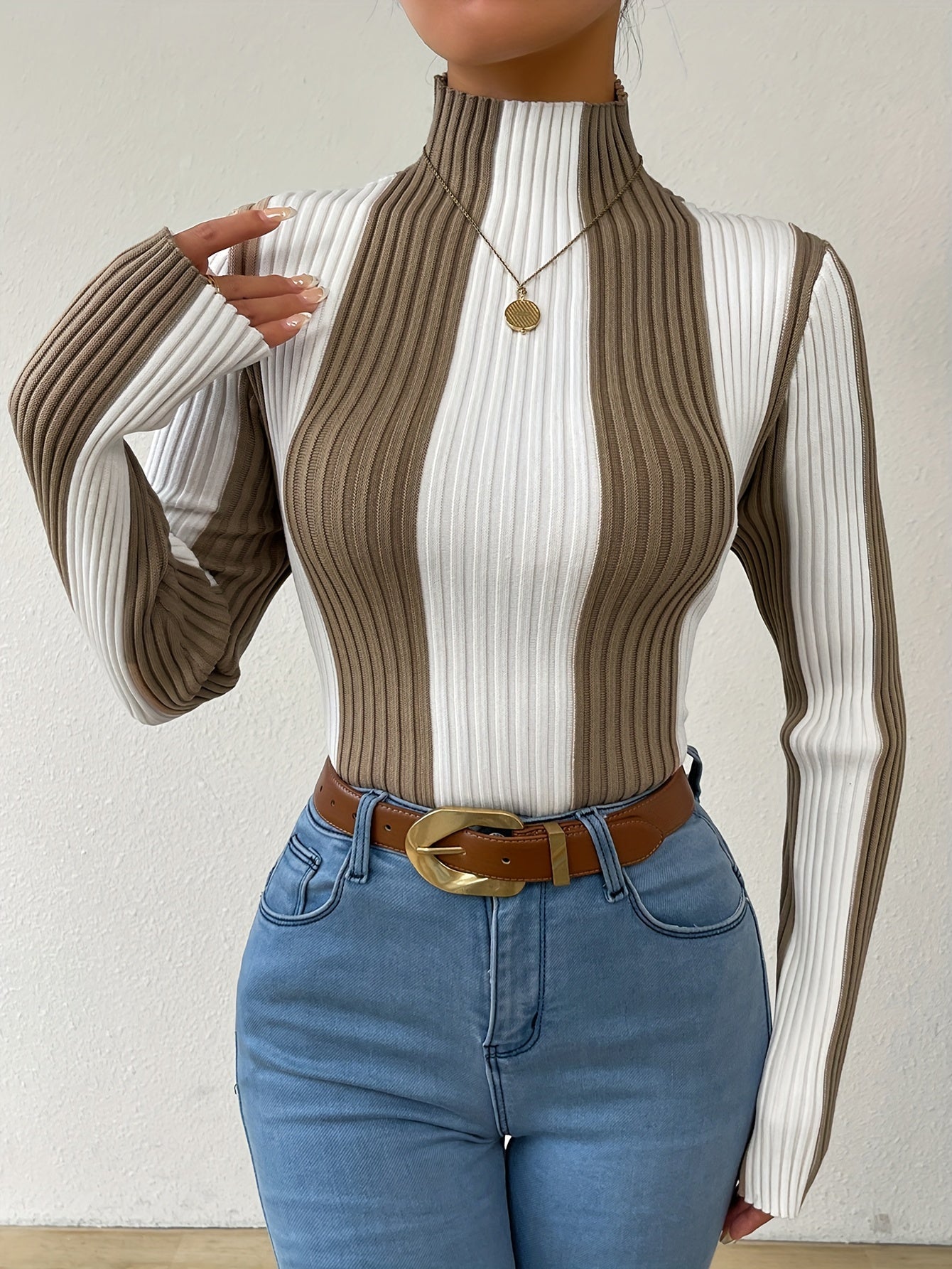 Woman | Stripe Color Block Sweater